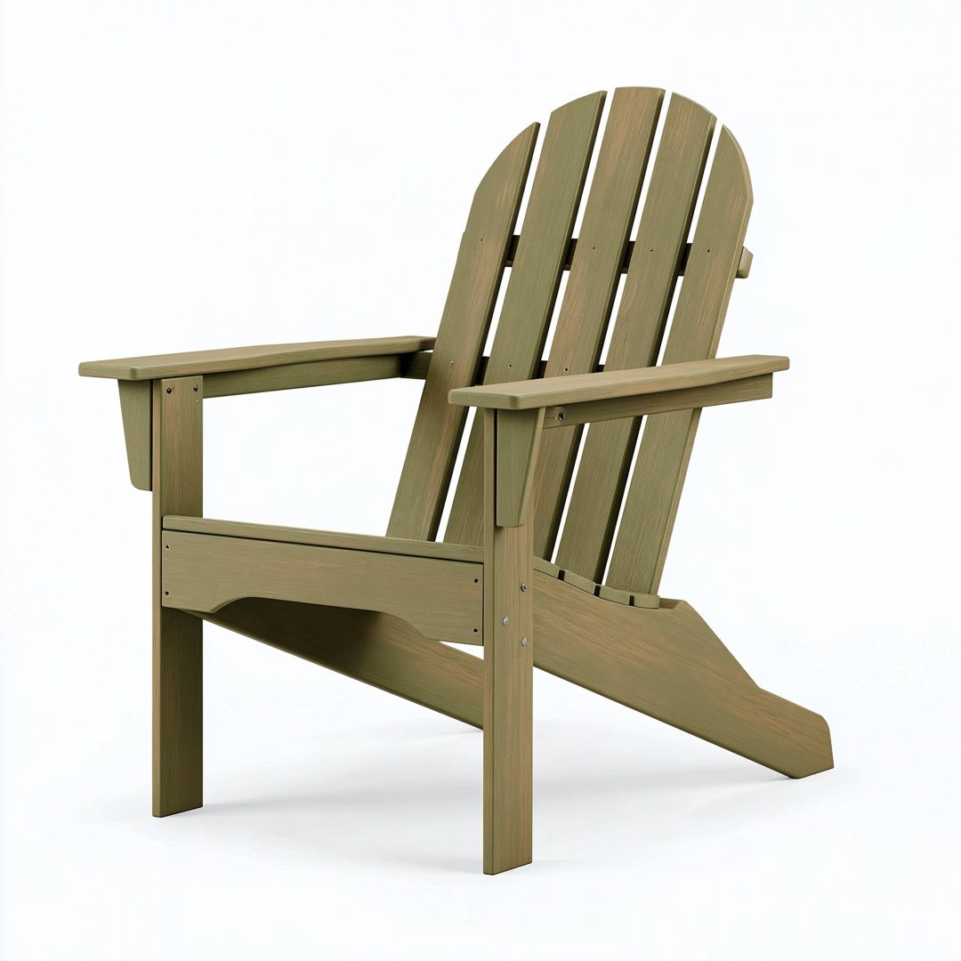 Fauteuil de jardin Adirondack 84 x 77 x 98 cm en bois vert avec dossier incliné