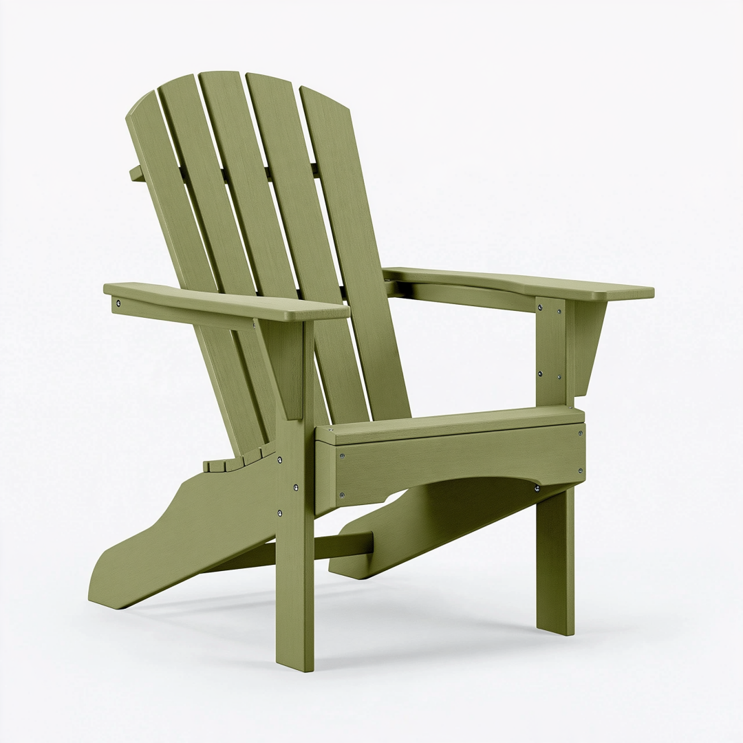 Fauteuil de jardin 81 x 76 x 98 cm en bois peint vert style Adirondack
