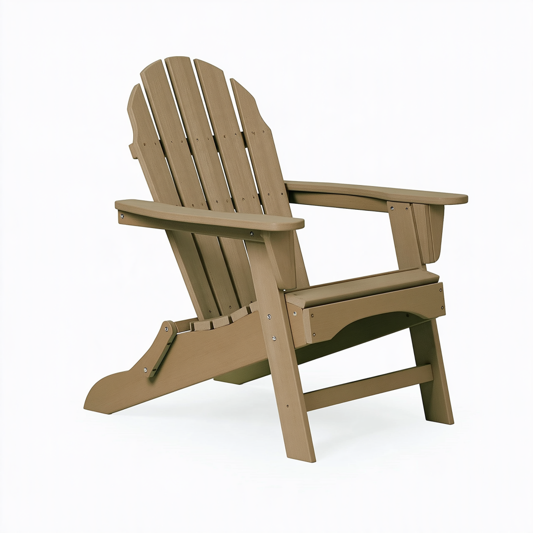 Fauteuil de jardin Adirondack 80 x 88 x 98 cm en bois marron à dossier incliné