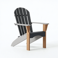 Fauteuil Adirondack 75 x 90 x 98 cm en bois noir gris et naturel pour extérieur