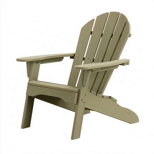 Fauteuil de jardin Adirondack 82 x 76 x 96 cm en bois vert kaki - dossier incliné et accoudoirs