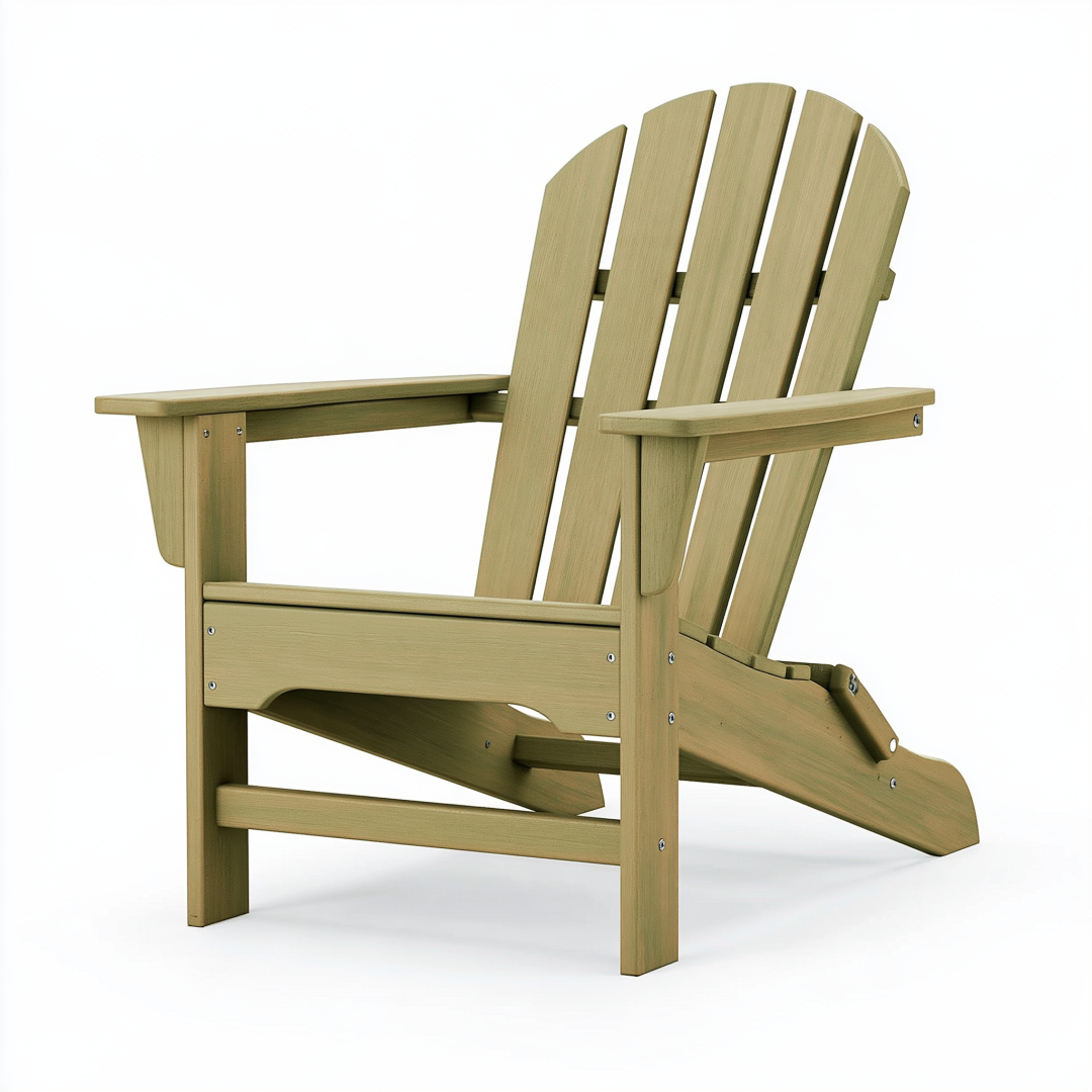 Fauteuil Adirondack 98 x 75 x 92 cm en bois vert pour jardin style classique