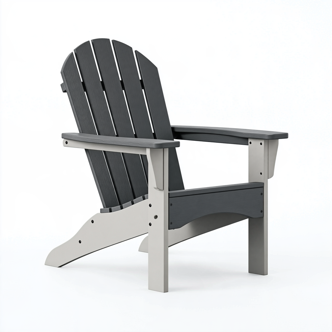 Fauteuil de jardin 79 x 88 x 98 cm en plastique gris anthracite style Adirondack
