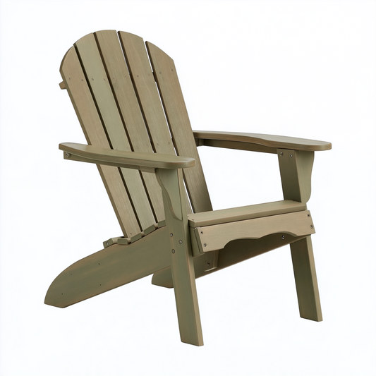 Fauteuil de jardin Adirondack 80 x 90 x 100 cm en plastique aspect bois kaki
